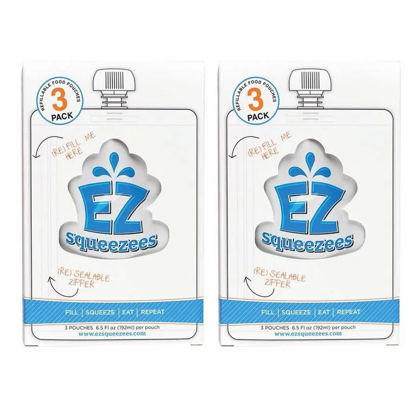 Ez Squeezees Reutilizável Squeeze Food Pouch 6pk Armazenamento Criança