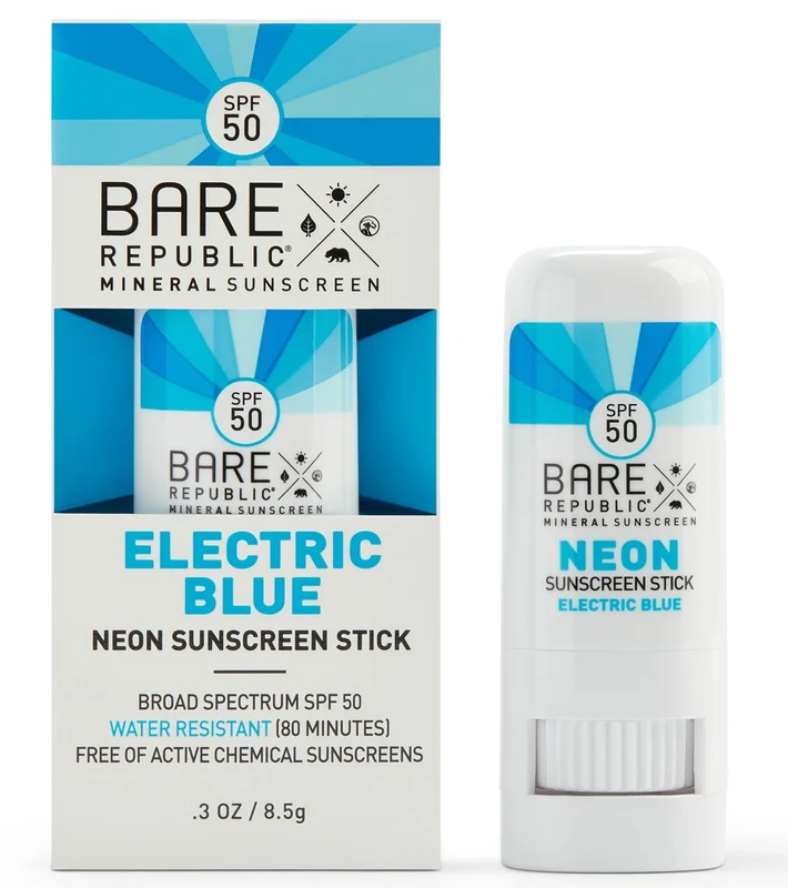 BARE Republic Mineral Neon SPF 50 Color Stick (.30oz) Blazing Blue