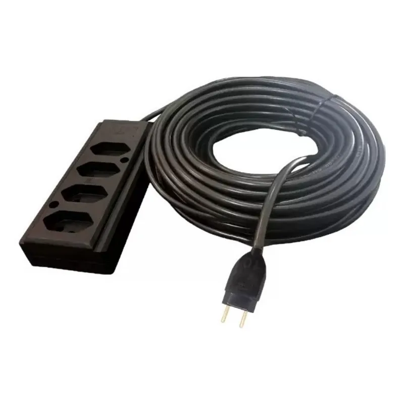 Extensão Elétrica Fio Cabo Pp 2x2,5mm Prof 3 Tomadas 10 Mt