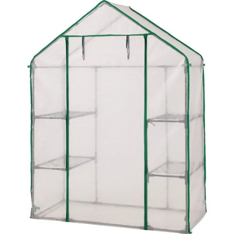 VegTrug Large 4-Shelf Galvanized Steel Portable Greenhouse - Green
