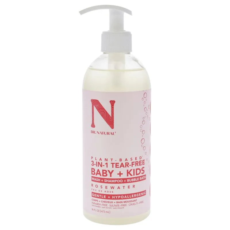 3-em-1 Tear-free Baby Plus Kids Soap - Rosewater Por Dr. Natu