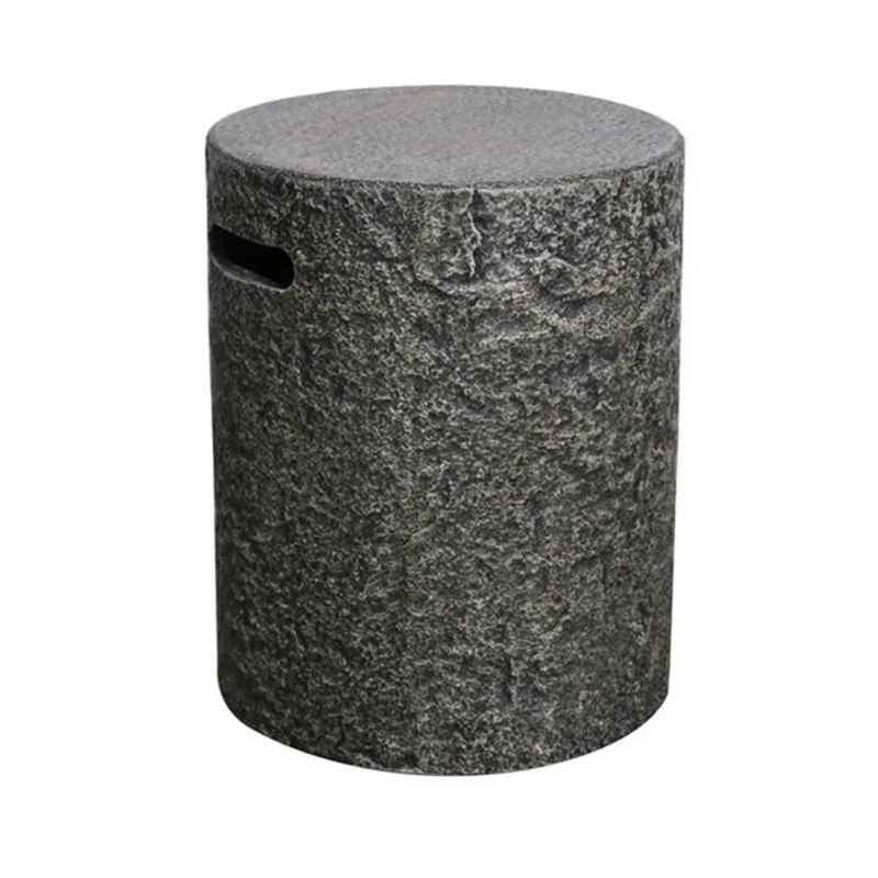 Elementi Fiery 19 dia x 24-in H Concrete Fibreglass Rock-Like Propane Tank Cover - Grey