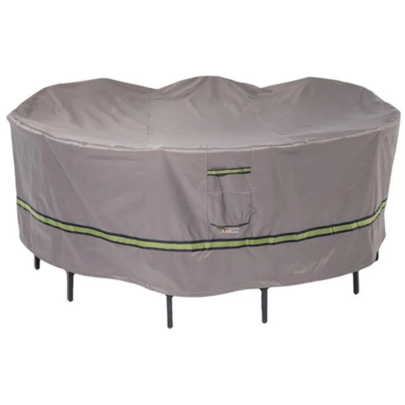 Duck Covers Soteria Rain Proof Round Patio Table Cover - Polyester - 108-in - Grey