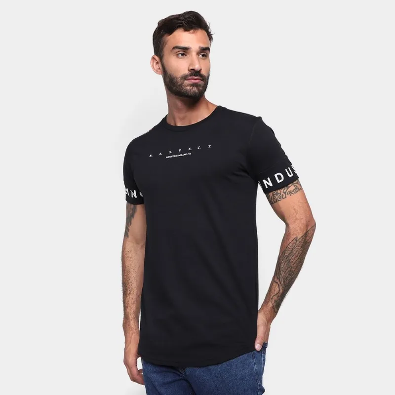 Camiseta Industrie Alongada Masculina - Masculino - Preto