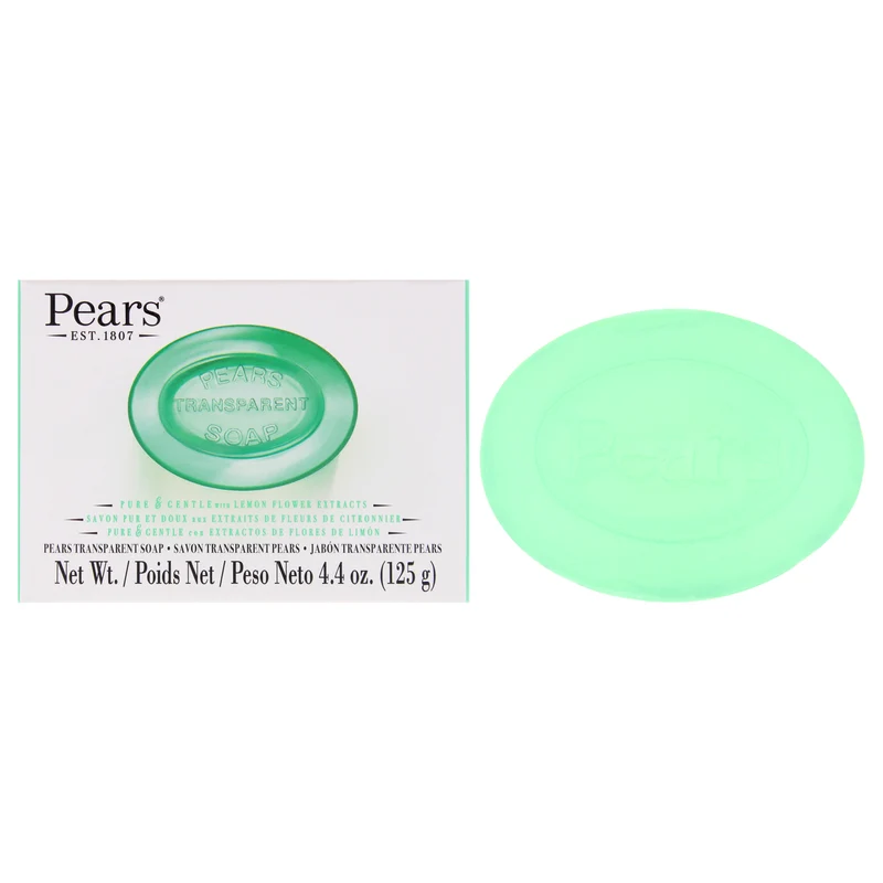 Pears Pure and Gentle with Glycerin and Lemon Flower Extracts - Green by Pears for Unisex - 4.4 oz Bar Soap 4.4 oz