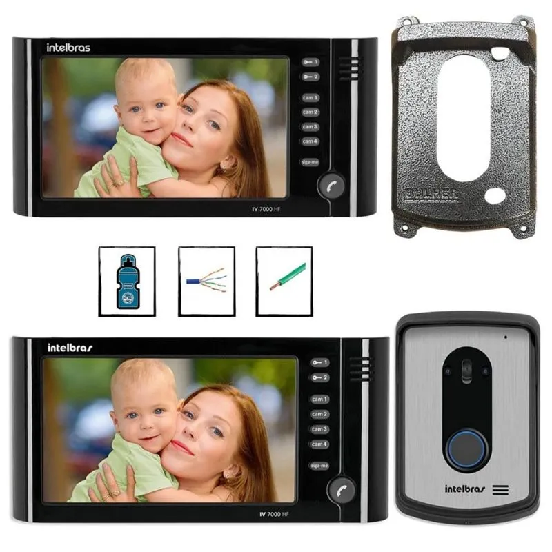 Kit Video Porteiro IV 7010HF Intelbras Com 2 Pontos Internos