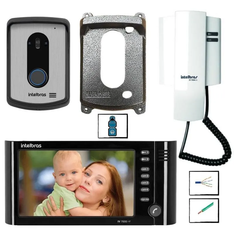 Kit Video Porteiro camera Intelbras com cabos e extensão