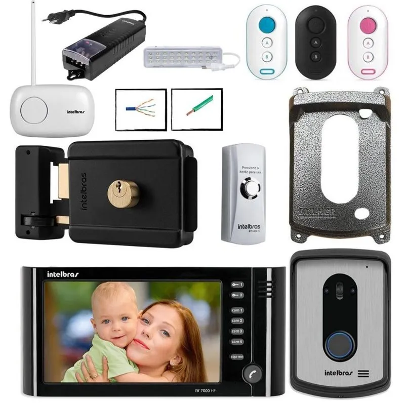 Combo Interfone Camera Abre com Controle Remoto Intelbras