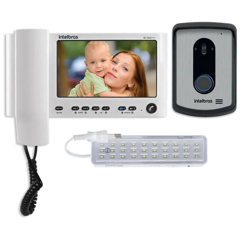 Kit videoporteiro viva voz IV 7010 HS Intelbras 7 polegadas