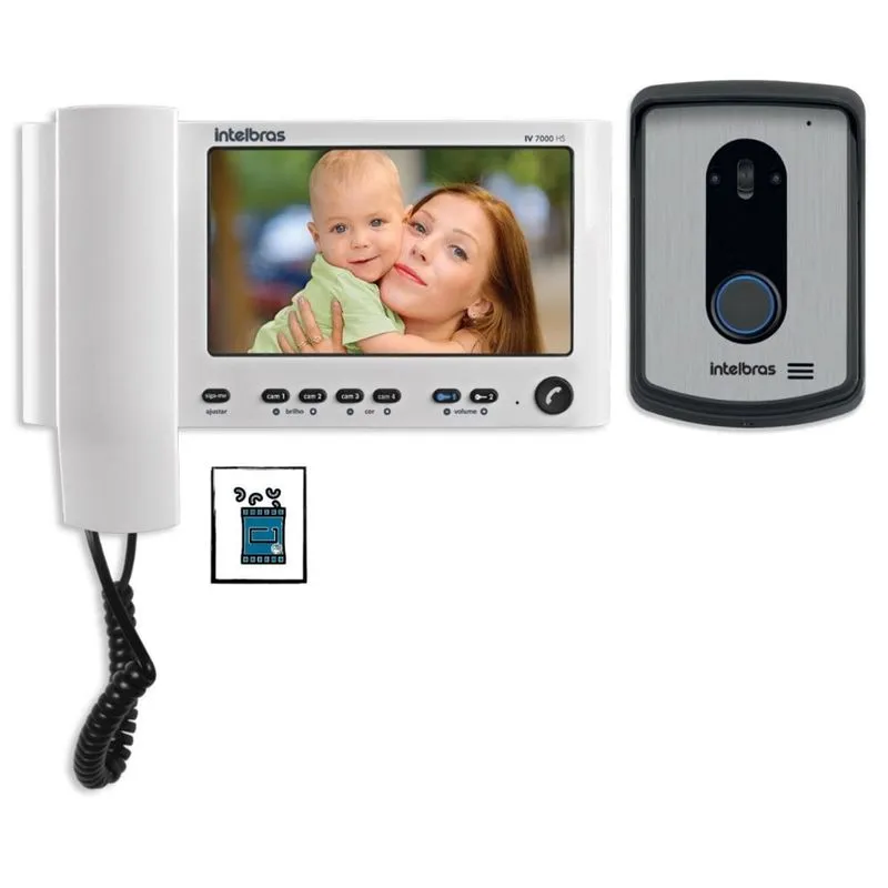Kit videoporteiro IV 7010 HS Intelbras Abre Ate 2 Portoes