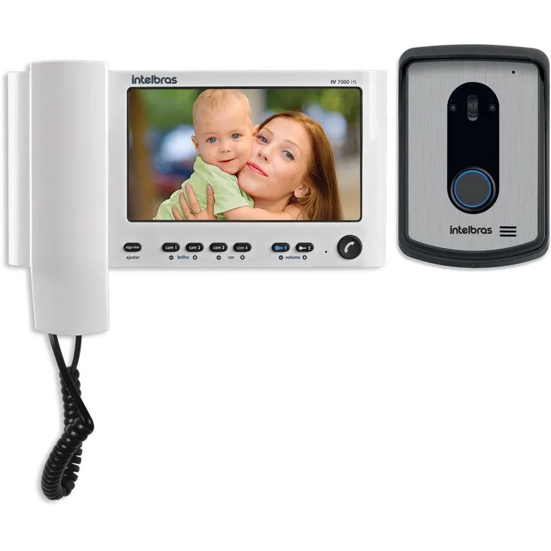 Kit Video Porteiro Iv 7010 Hs Intelbras 2 Extensão Fechadura