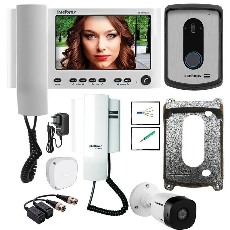 Kit Video Porteiro Iv 7010hs Intelbras Com Extensão E Camera