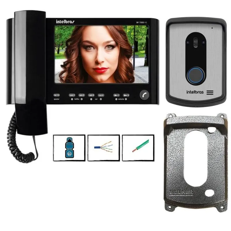 Kit Video Porteiro com Cabos e Protetor Pronto Para Instalar