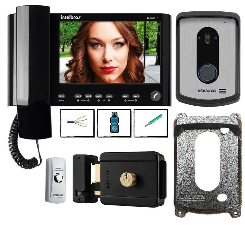 Kit Video Porteiro Iv 7010 Hs Intelbras Pronto Pra Instalar