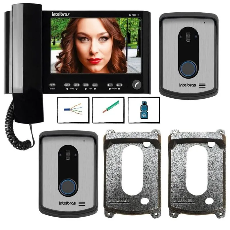 Kit Video Porteiro camera IV 7010 HS para 2 entradas portoes
