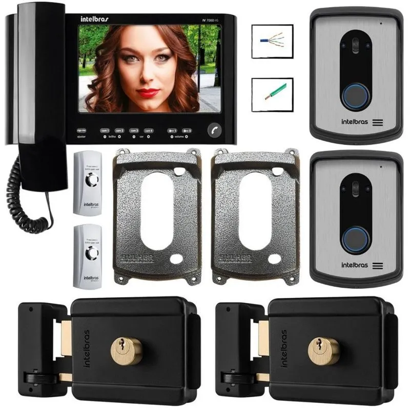 Kit Video Porteiro Intelbras para 2 entradas com 2 fechadura