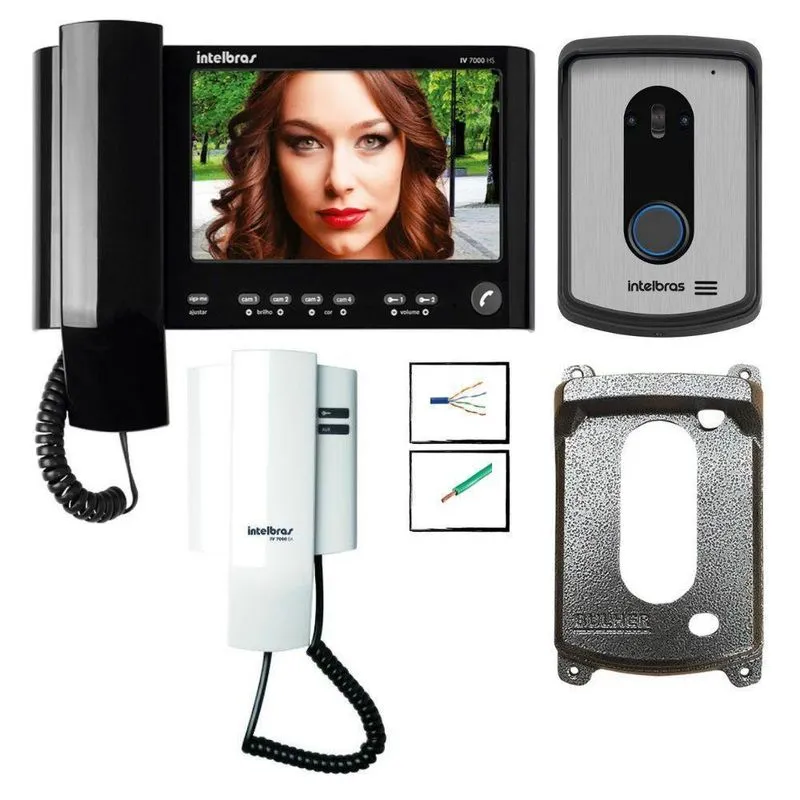 Kit Video Porteiro Iv 7010 Hs Intelbras Com Cabos E Extensão