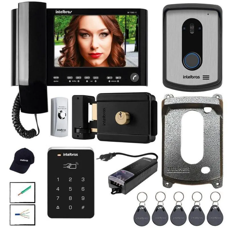 Kit Interfone Residencial Camera Abre Com Senha Intelbras