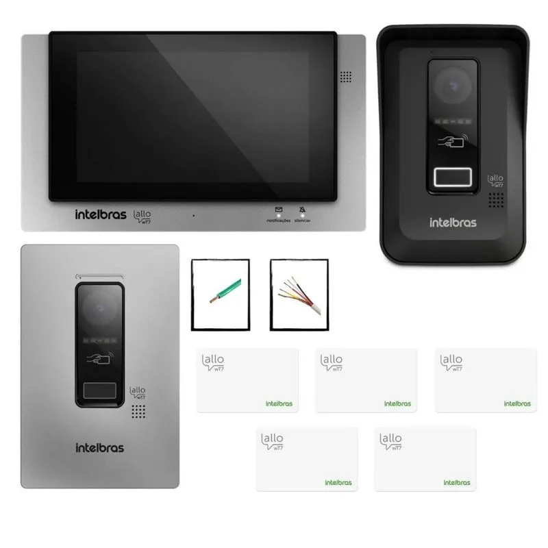 Video porteiro Wi-Fi Allo wT7 Intelbras Com Cabo 100 metros
