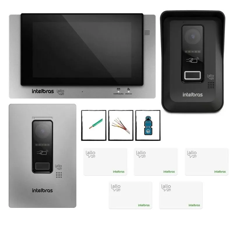 Porteiro Eletronico de Video e controle acesso com Cabo 100M