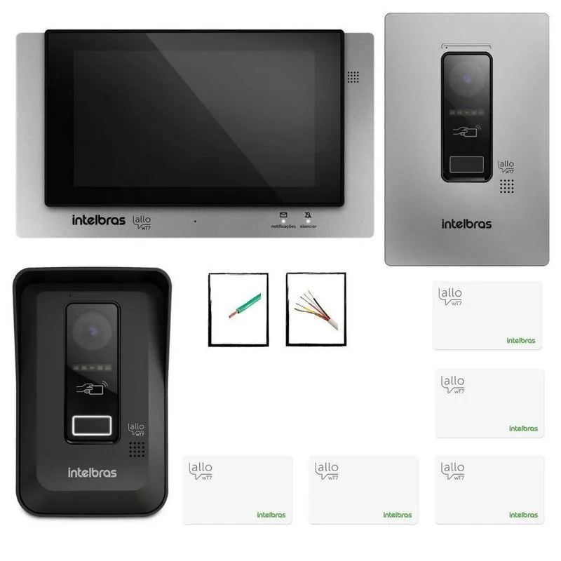 Kit Video Porteiro Wi-fi Allo Wt7 Intelbras Com 2 Externos