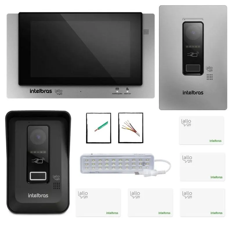 Kit Video porteiro Wi-Fi Allo wT7 Intelbras para 2 entradas