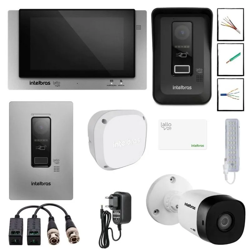 Kit Video Wifi porteiro para 2 entradas com camera VHD 1120B