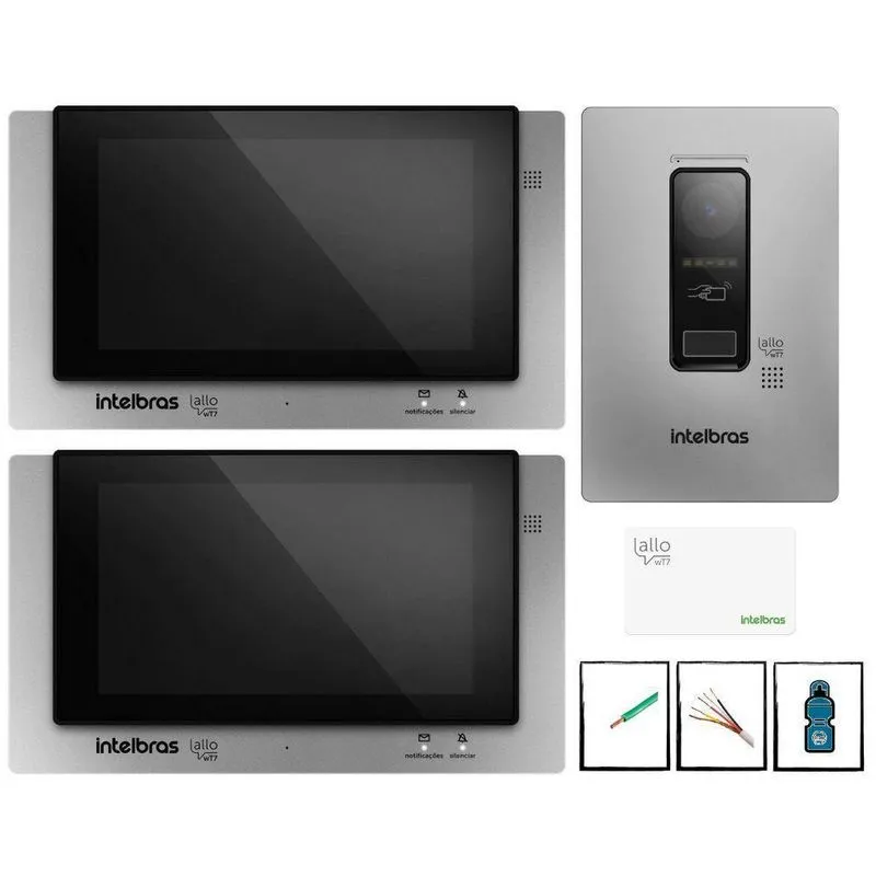 Combo Video Porteiro Com 2 Pontos Internos Touch Screen Wifi