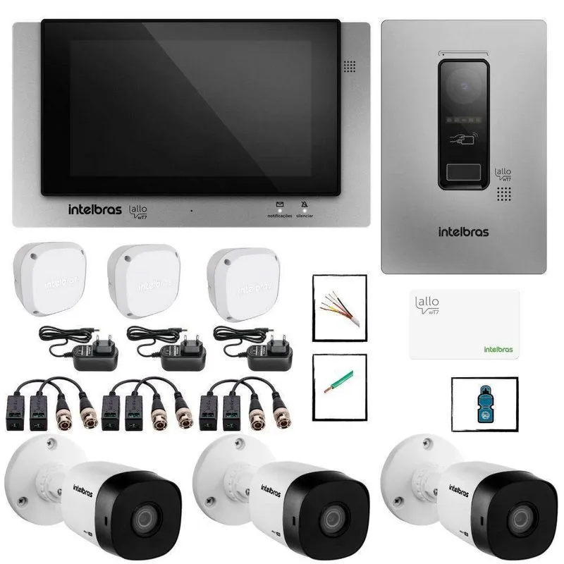 Interfone Porteiro Eletronico 3 Camera Extra Alta Qualidade