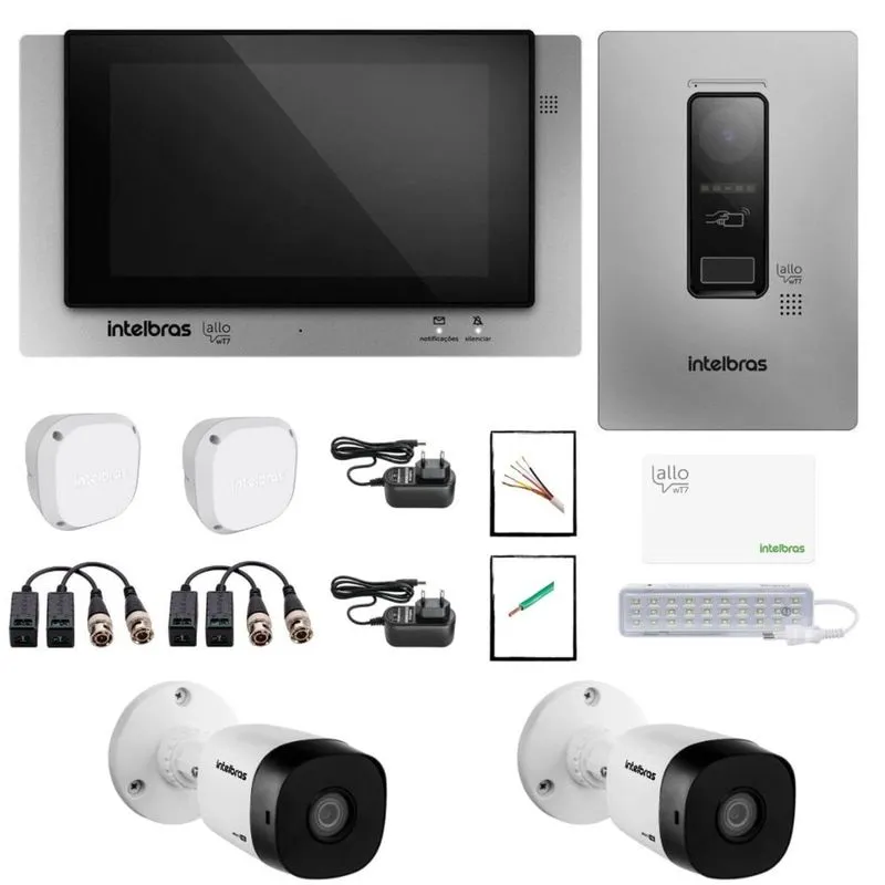 Kit Video Porteiro visualização e abertura Celular 2 Cameras