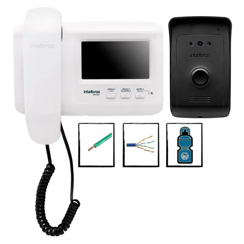 Kit Video porteiro IVR 1010 Intelbras Pronto Para Instalar