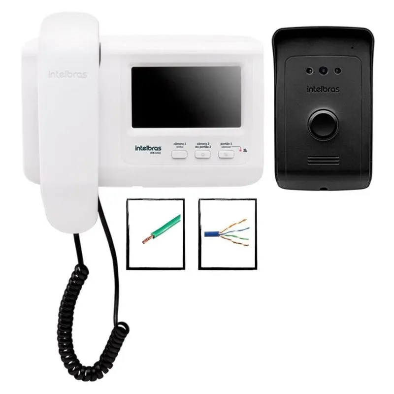 Kit Video porteiro IVR 1010 Intelbras Com cabo 50 Metros