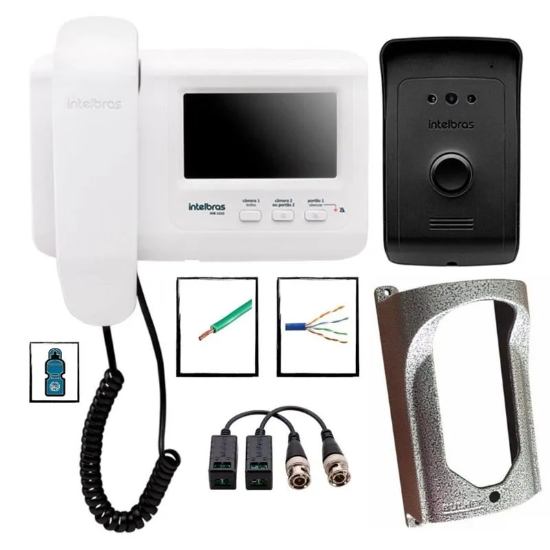 Kit Video Porteiro com Cabos e Protetor Pronto Para Instalar