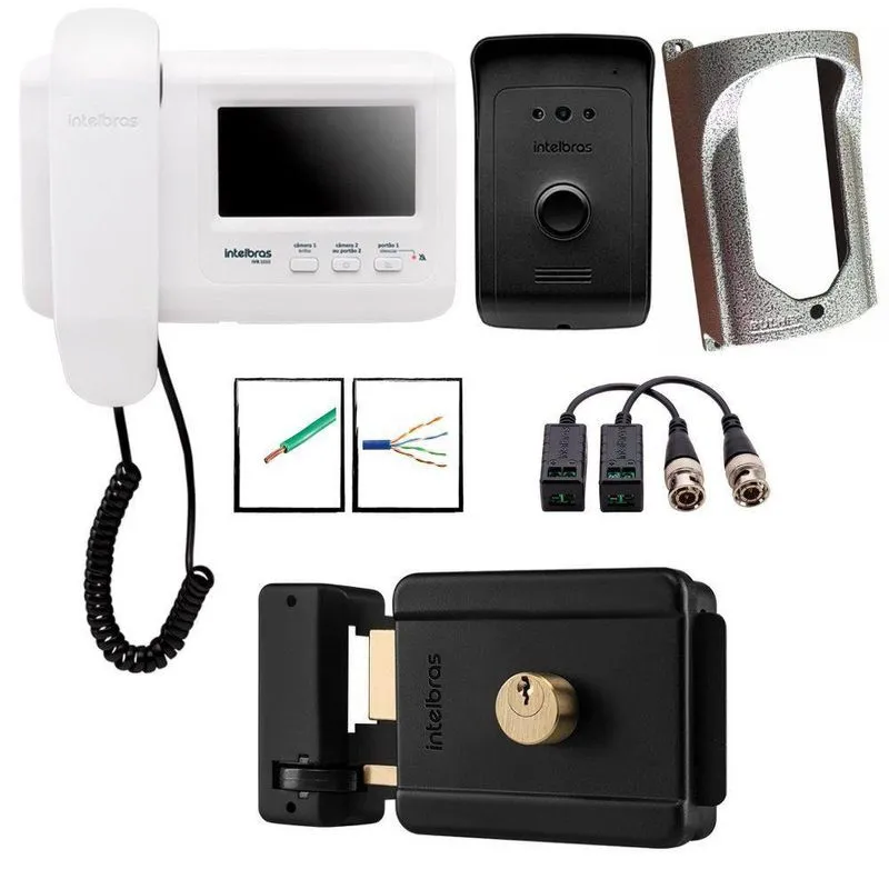 Kit Video Porteiro Ivr 1010 Intelbras Com Fechadura Fx 500