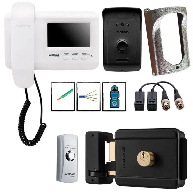 Kit Video Porteiro Ivr 1010 Intelbras Pronto Pra Instalar
