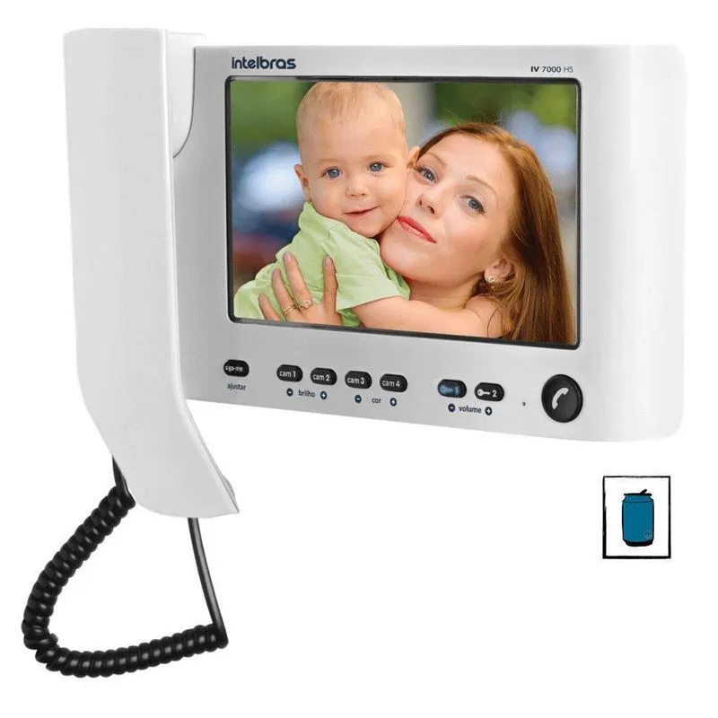 Módulo Interno Branco Vídeo Porteiro Intelbras Iv 7000 Hs