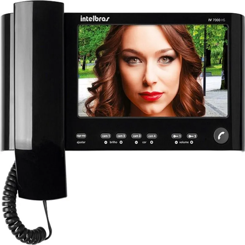 Módulo Interno Vídeo Porteiro Intelbras Iv 7000 Hs Preto