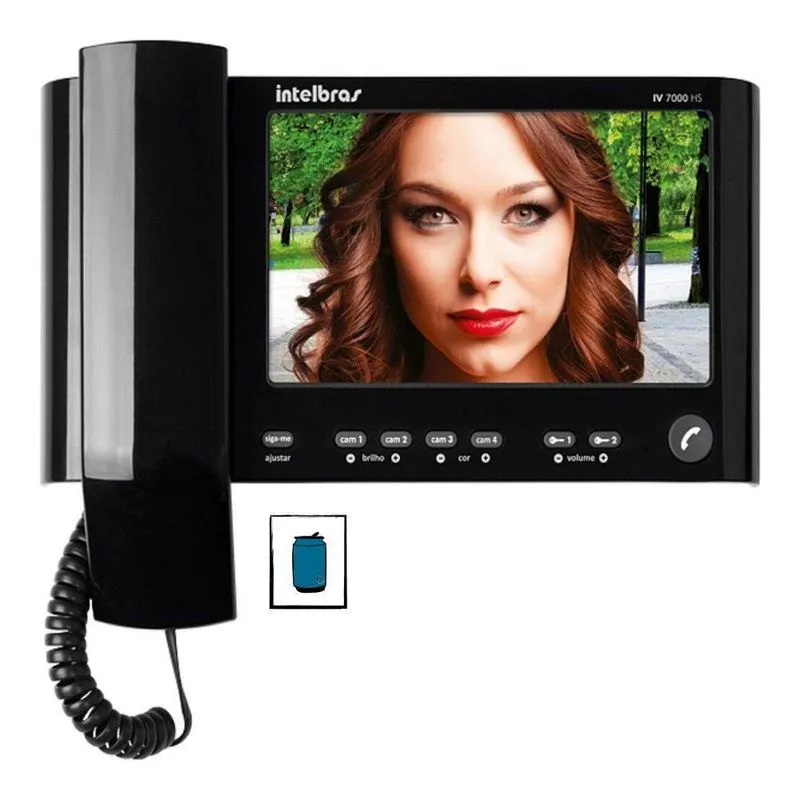 Módulo Interno Preto Vídeo Porteiro Intelbras Iv 7000 Hs