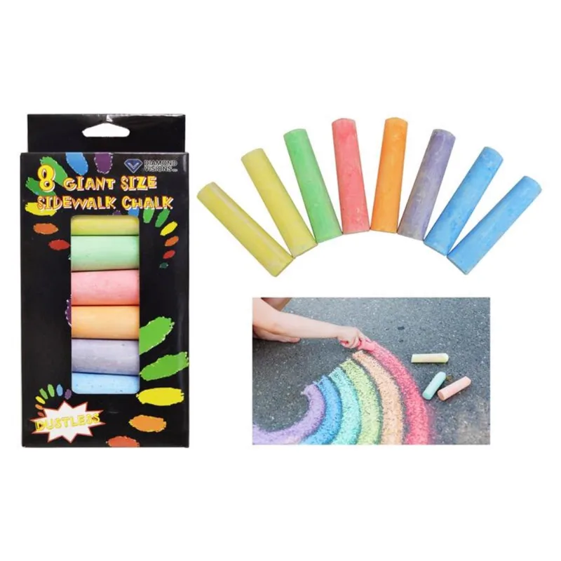 Sidewalk Chalk Max Force Giant Size, Sem Poeira, Sortido, Pacote Com 24