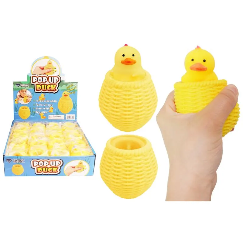 Brinquedo Pop-up Squeeze Diamond Visions Silicone Yellow (pacote Com 20)