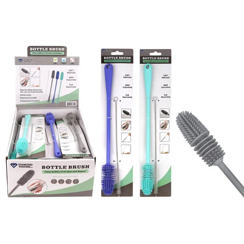 Escova Para Garrafas Diamond Visions De 2 Cm Com Alça De Plástico De Cerdas Médias
