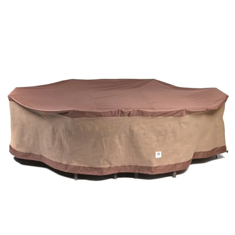 Duck Covers Ultimate Rectangular/Oval Patio Table Cover - Polyester - 84-in x 127-in - Mocha Cappuccino