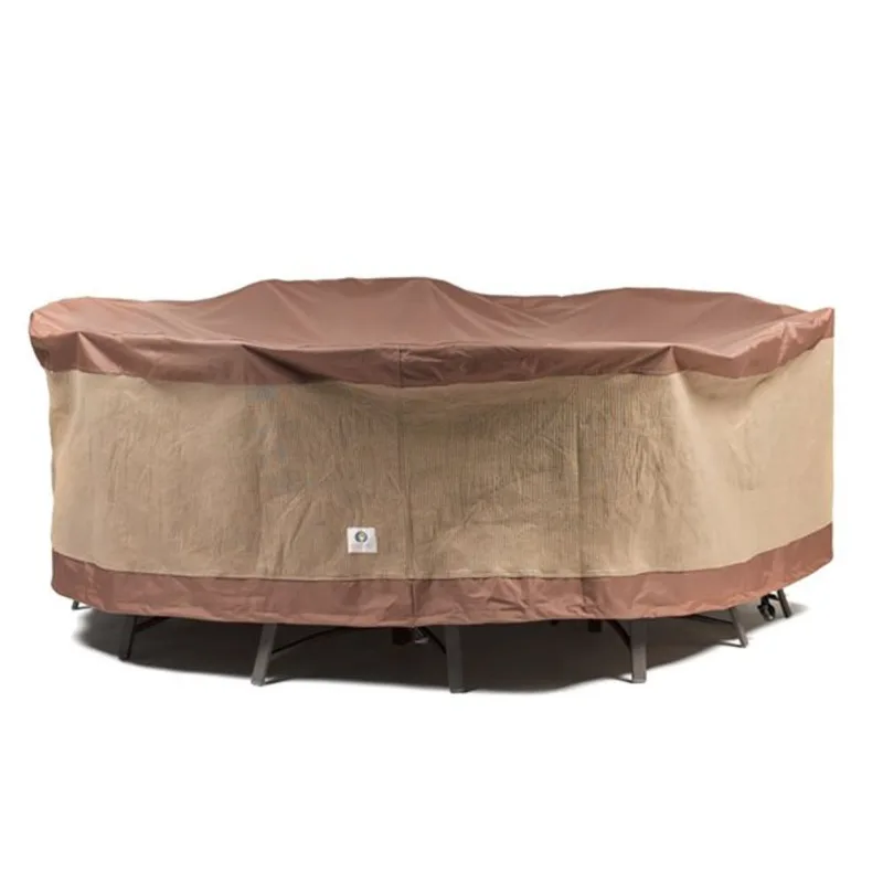 Duck Covers Ultimate Round Patio Table and Chair Cover - Polyester - 90-in - Mocha Cappuccino