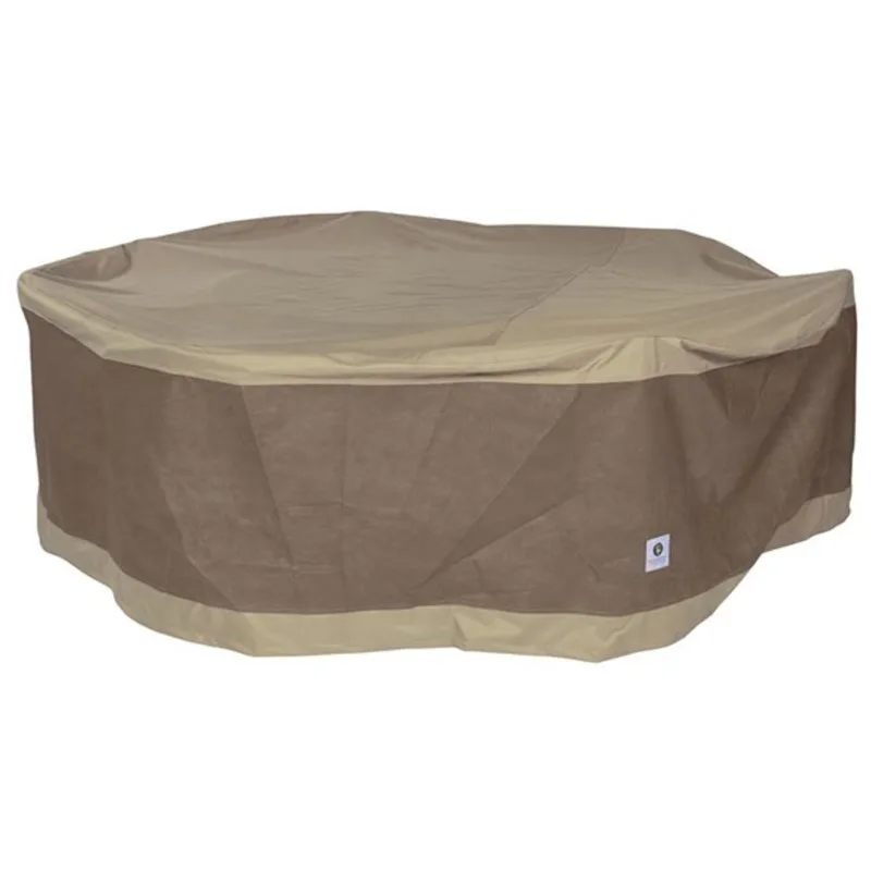 Duck Covers Elegant Round Patio Table and Chair Set Cover - Polyester - 90-in - Swiss Coffee