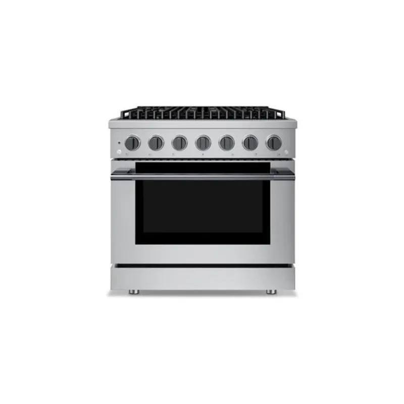 Hauslane HausPro PRG36 Gas Range 6-Burner 20,000 BTU 36-in – Black Stainless Steel