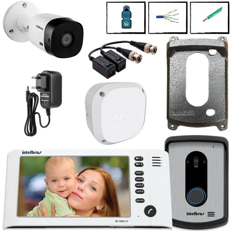 Kit Video Porteiro IV 7010 HF Intelbras pronto pra instalar