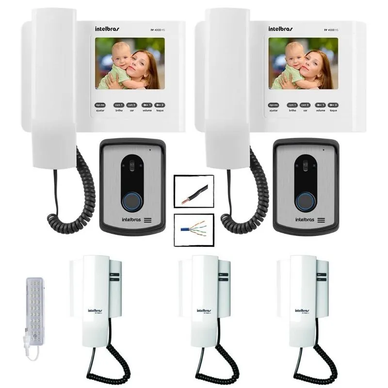 Kit Video Interfone Intelbras P/ 2 entradas com Fechaduras