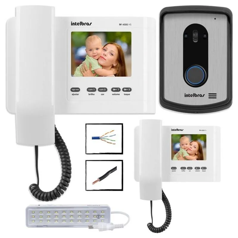 Kit Interfone Camera IV 4010HS Intelbras Com Extensão Video