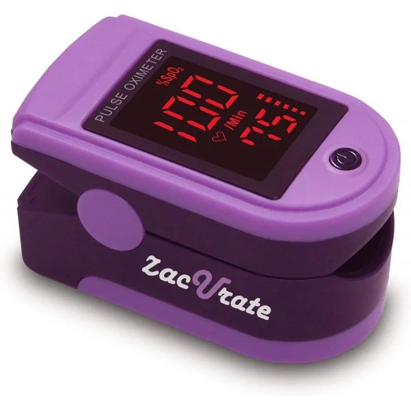 Zacurate Pro Series 500dl Fingertip Pulse Oximeter Blood Oxygen Saturation Monitor Com Tampa De Silício, Baterias E Lanyard (roxo Místico)