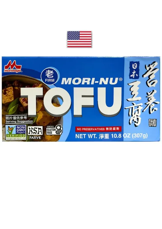 MORINAGA TOFU FIRM 307g - Tofu firme em conserva. Origem: USA